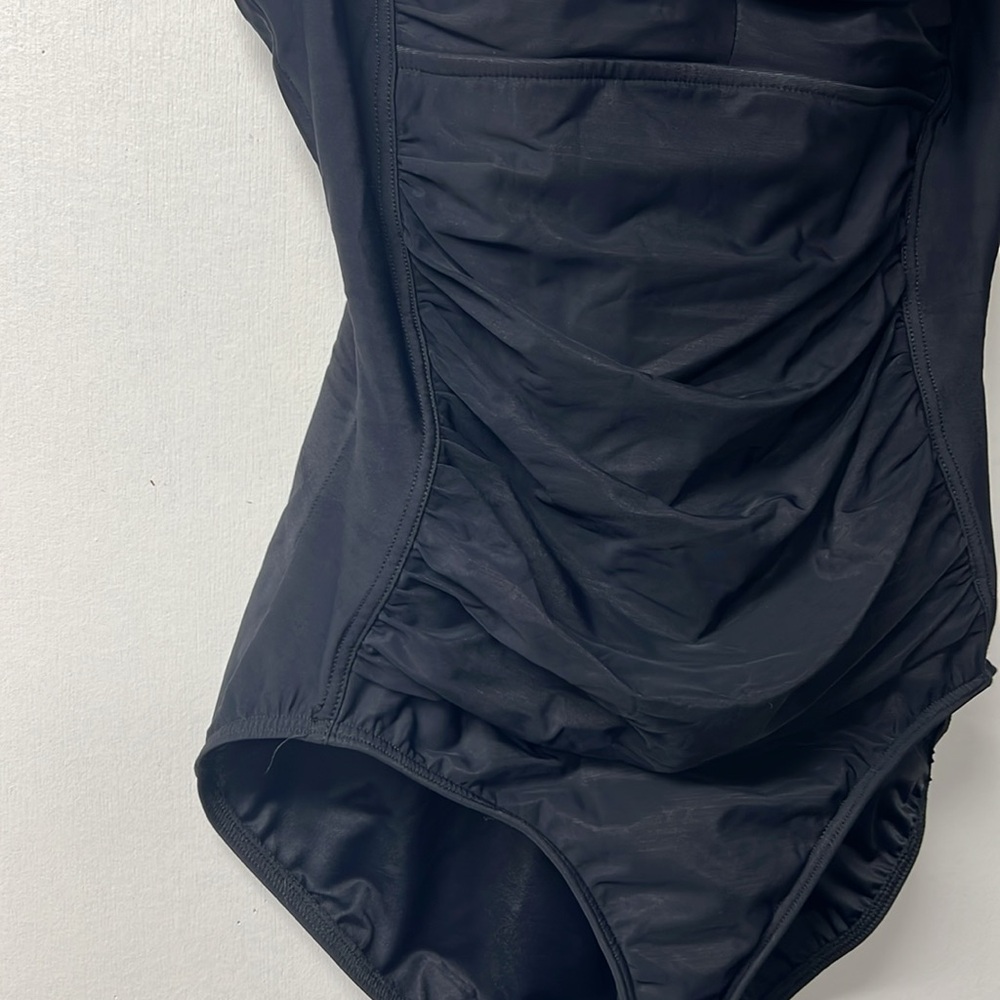 Lands' End Elegant Black One Piece Swimsuit - Picture 3 of 5